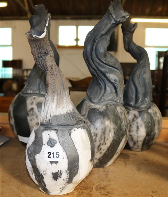 4 pottery sculptures